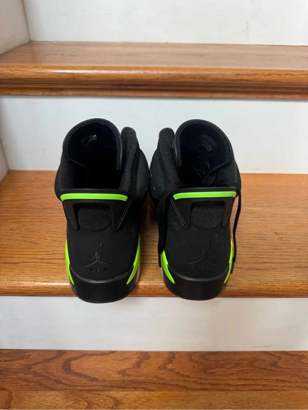 Jordan High-Top Sneakers in Black with Neon Green Jumpman